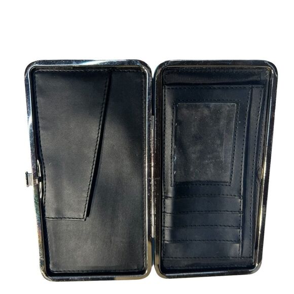 Shiny blue teal clutch wallet 7”x4” - Picture 7 of 10